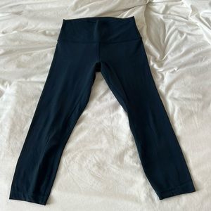 VGUC Lululemon Align Crop 23” inseam dark teal color